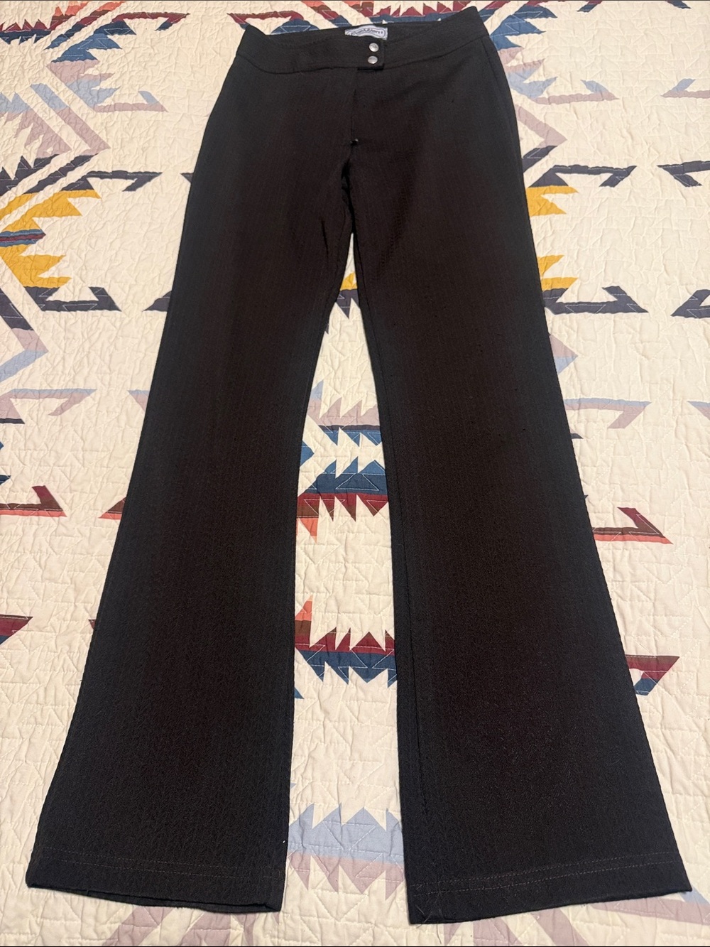 Black and Brown Chevron Pattern Boot Cut Women's Pants